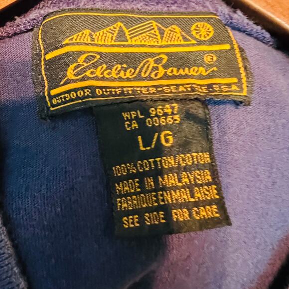 Eddie Bauer Y2K Heavy Knit Jersey Dress 2005 Midi Pocket Tee Navy Blue - L - Picture 10 of 10